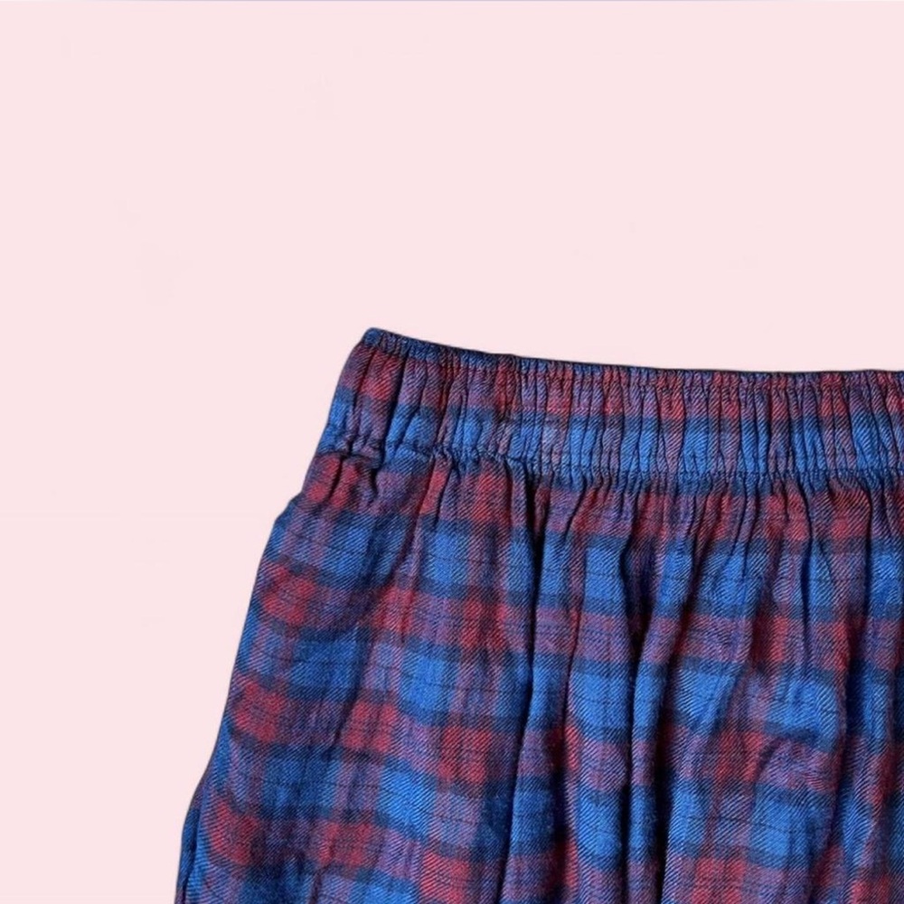 Abercrombie Blue & Burgundy Plaid Circle Mini Skirt | NWOT | Academia / Grunge - Picture 3 of 5